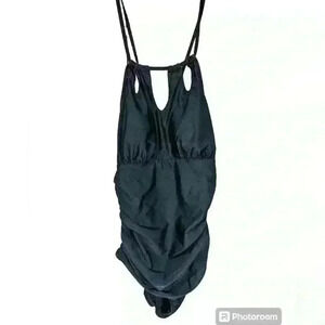 NWT cupshe live life strappy one piece black bathing suit size L